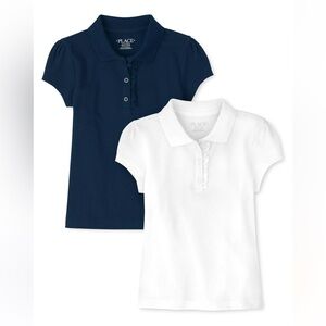 Girls Uniform Ruffle Pique Polos (2)